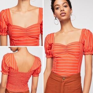 Free People Rose Garden Poplin Top